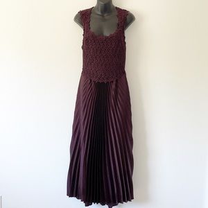 Vintage Pleated Midi Dress